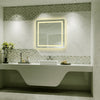 Square Mirror with Curved Edges and Dimmable Touch Button, Clear
