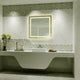 Square Mirror with Curved Edges and Dimmable Touch Button, Clear