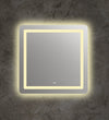 Square Mirror with Curved Edges and Dimmable Touch Button, Clear