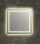 Square Mirror with Curved Edges and Dimmable Touch Button, Clear