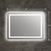 Square Glass Mirror with LED Light and Dimmable Touch Button Clear CHL-CH9M002BW30-LRT