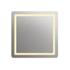 Square Glass Mirror with LED Light and Dimmable Touch Button, Clear