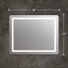 Rectangle Glass Mirror with Curved Corners and White LED Light Clear CHL-CH9M002ED30-LRT