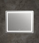 Rectangle Glass Mirror with Curved Corners and White LED Light, Clear