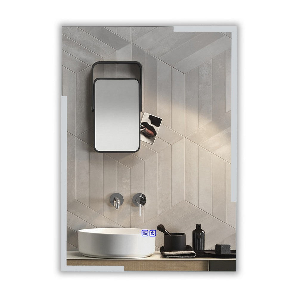 Luminosity Back Lit Rectangular Touchscreen Led Mirror 3 Color Temperatures 3000K-6000K 28’’ Height CHL-CH9M003BL28-VRT