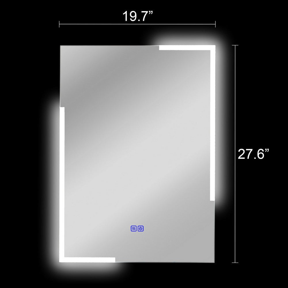 Luminosity Back Lit Rectangular Touchscreen Led Mirror 3 Color Temperatures 3000K-6000K 28’’ Height CHL-CH9M003BL28-VRT