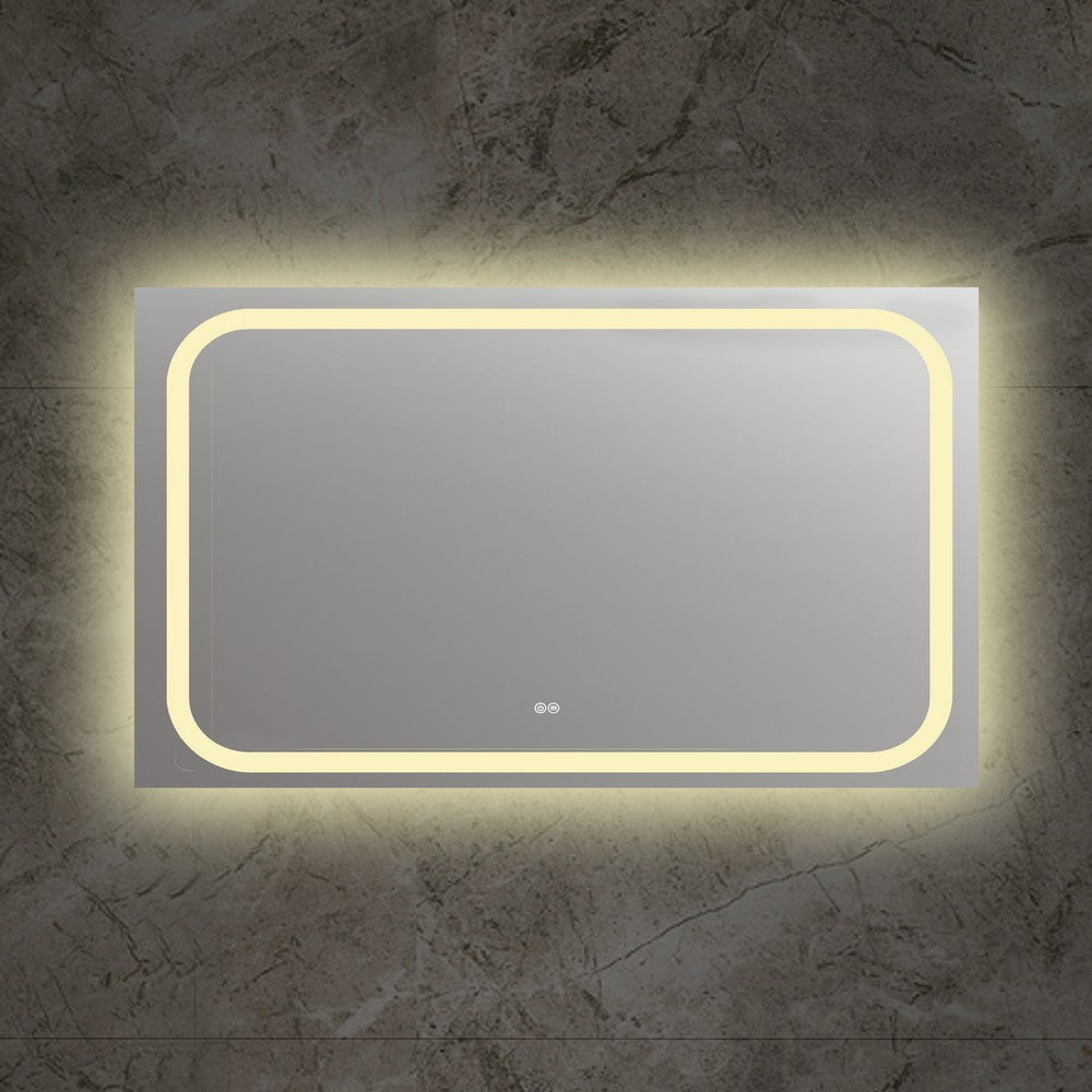 Rectangle Glass Mirror with Warm White LED Light Clear CHL-CH9M004BW36-LRT