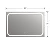 Rectangle Glass Mirror with Warm White LED Light Clear CHL-CH9M004BW36-LRT