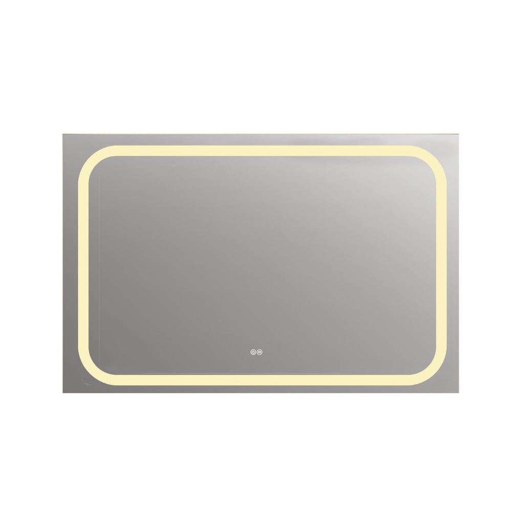 Rectangle Glass Mirror with Warm White LED Light, Clear