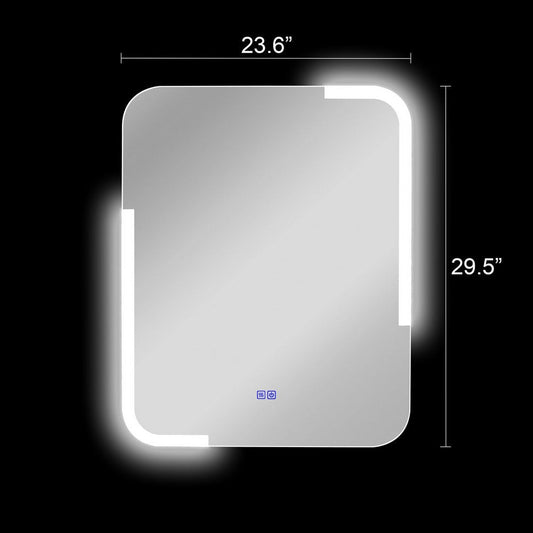 Luminosity Back Lit Rectangular Touchscreen Led Mirror 3 Color Temperatures 3000K-6000K 30" Height
