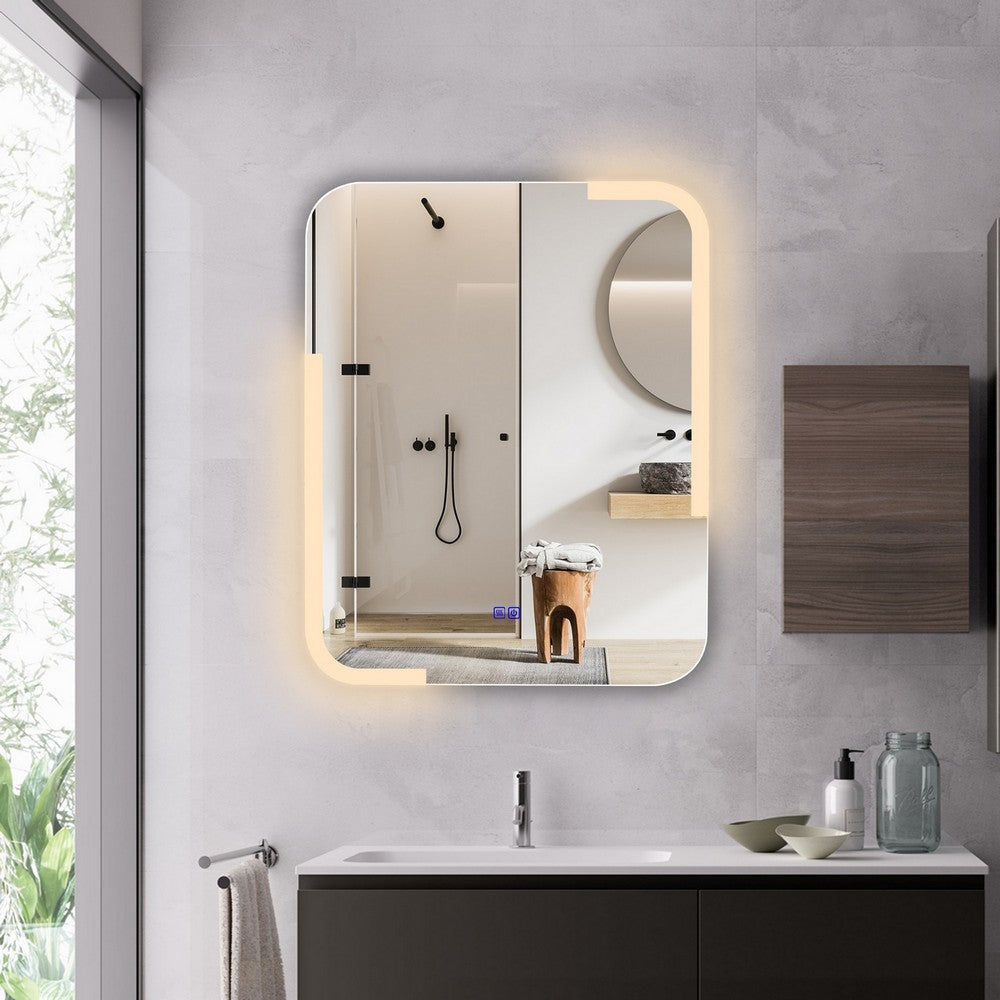 Luminosity Back Lit Rectangular Touchscreen Led Mirror 3 Color Temperatures 3000K-6000K 30’’ Height CHL-CH9M012BL30-VRT