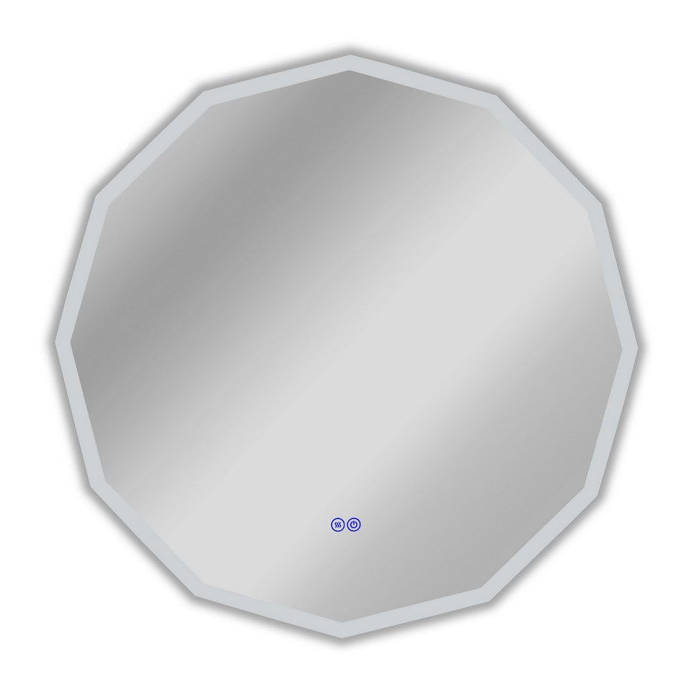 Luminosity Back Lit Dodecagon Touchscreen Led Mirror 3 Color Temperatures 3000K-6000K 32’’ Wide CHL-CH9M013BL32-RND
