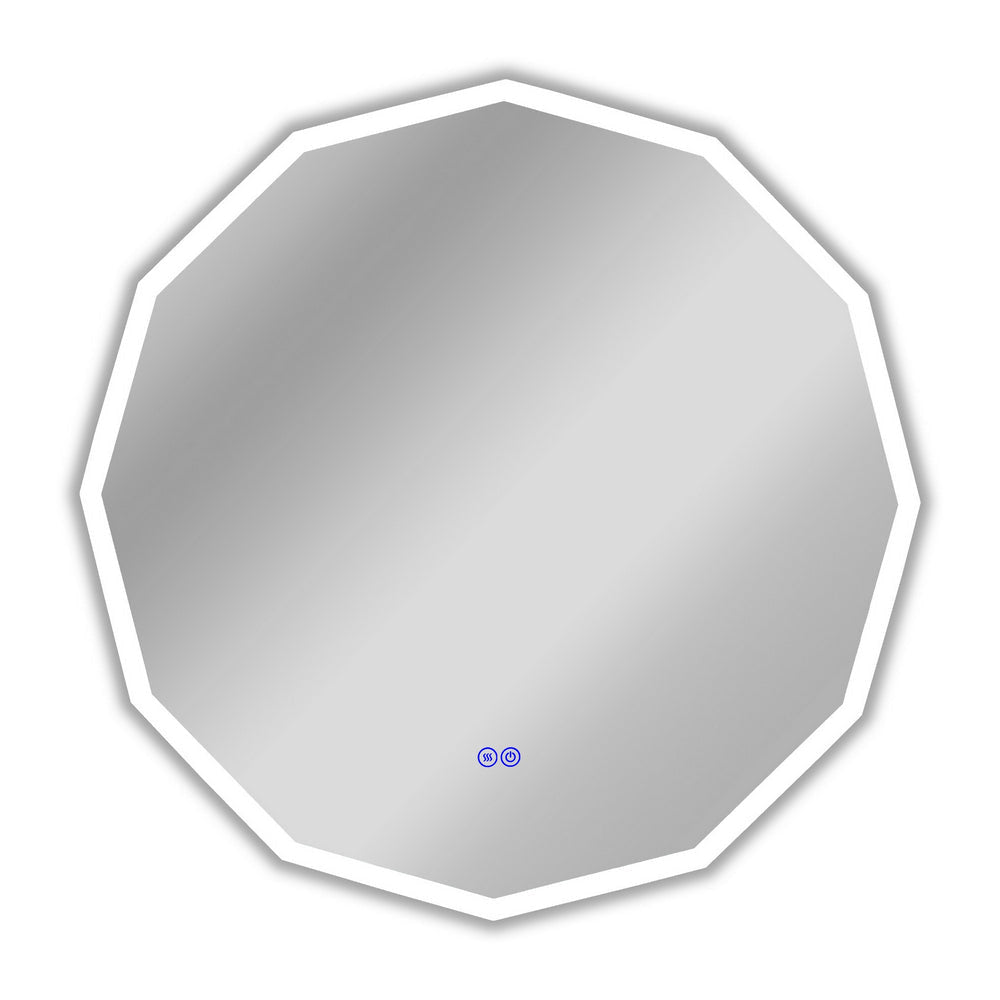 Luminosity Back Lit Dodecagon Touchscreen Led Mirror 3 Color Temperatures 3000K-6000K 32" Wide