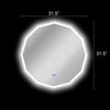 Luminosity Back Lit Dodecagon Touchscreen Led Mirror 3 Color Temperatures 3000K-6000K 32’’ Wide CHL-CH9M013BL32-RND