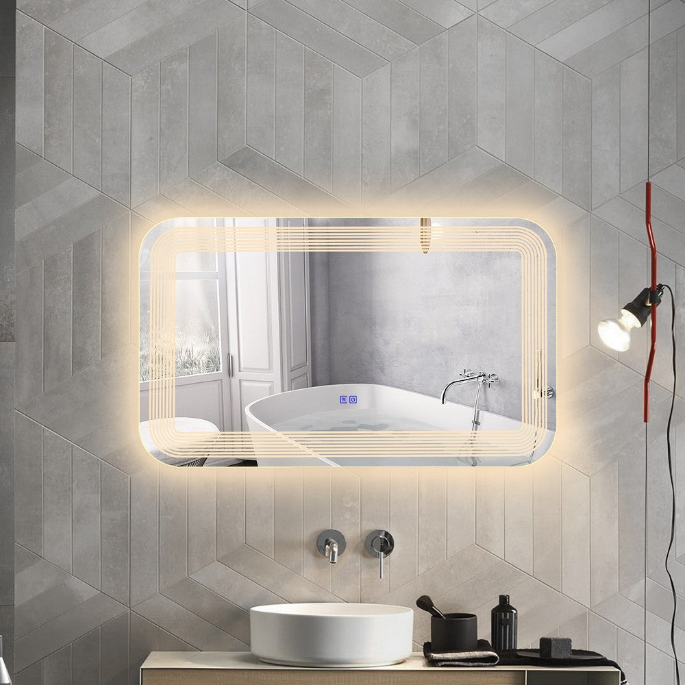 Luminosity Back Lit Rectangular Touchscreen Led Mirror 3 Color Temperatures 3000K-6000K 39’’ Wide CHL-CH9M018BL39-HRT