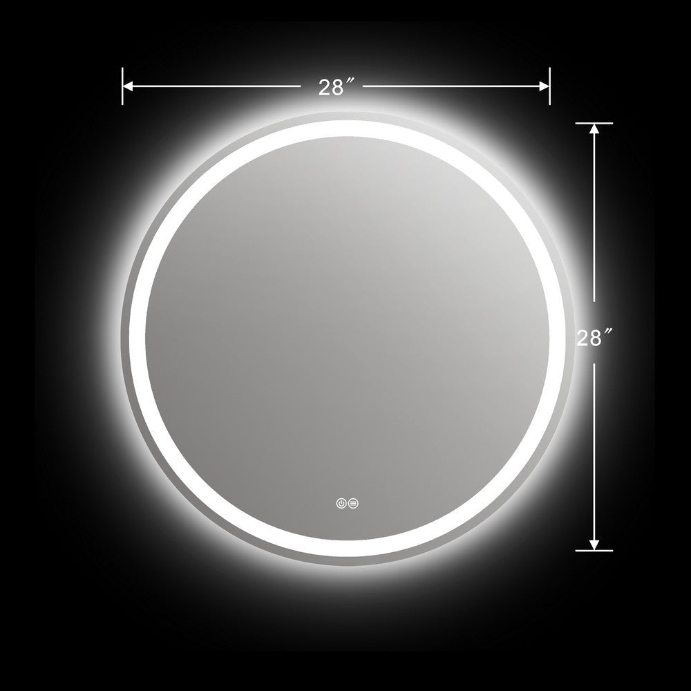 Lighting SPECULO Back Lit LED Mirror 6000K Daylight White 28’’ Wide CHL-CH9M042BD28-LRD