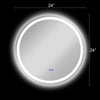 Luminosity Back Lit Round Touchscreen Led Mirror 3 Color Temperatures 3000K-6000K 24" Wide