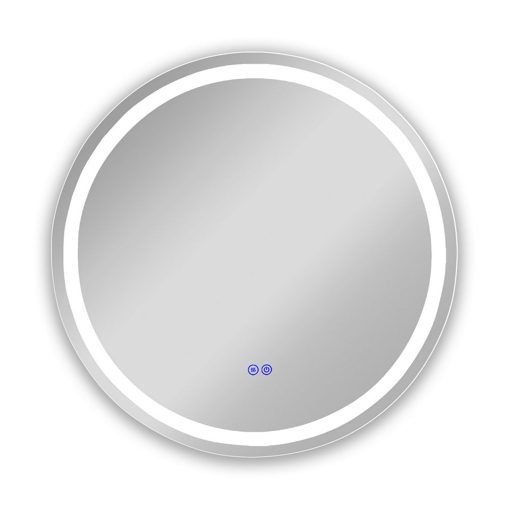 Luminosity Back Lit Round Touchscreen Led Mirror 3 Color Temperatures 3000K-6000K 24" Wide