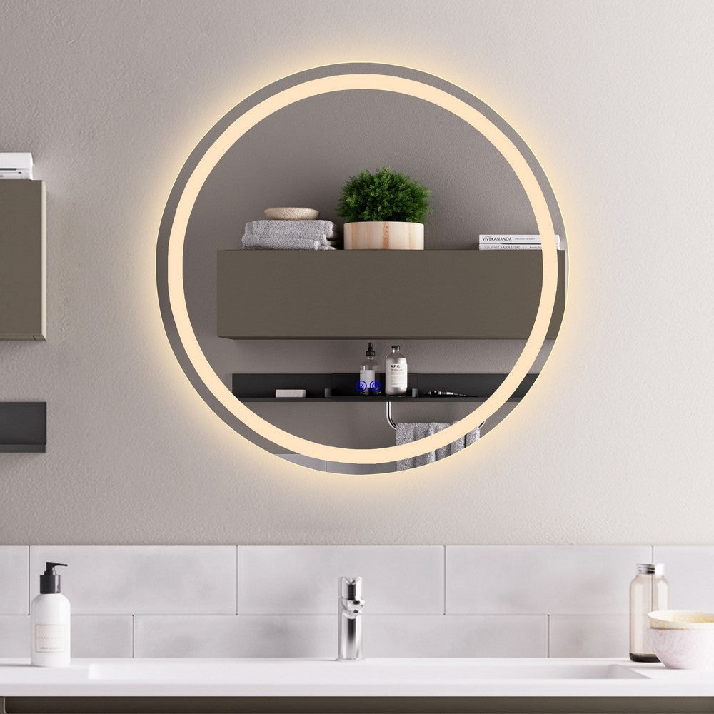 Luminosity Back Lit Round Touchscreen Led Mirror 3 Color Temperatures 3000K-6000K 24’’ Wide CHL-CH9M042BL24-RND