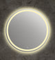 Round Glass Mirror with Warm White LED Light, Clear