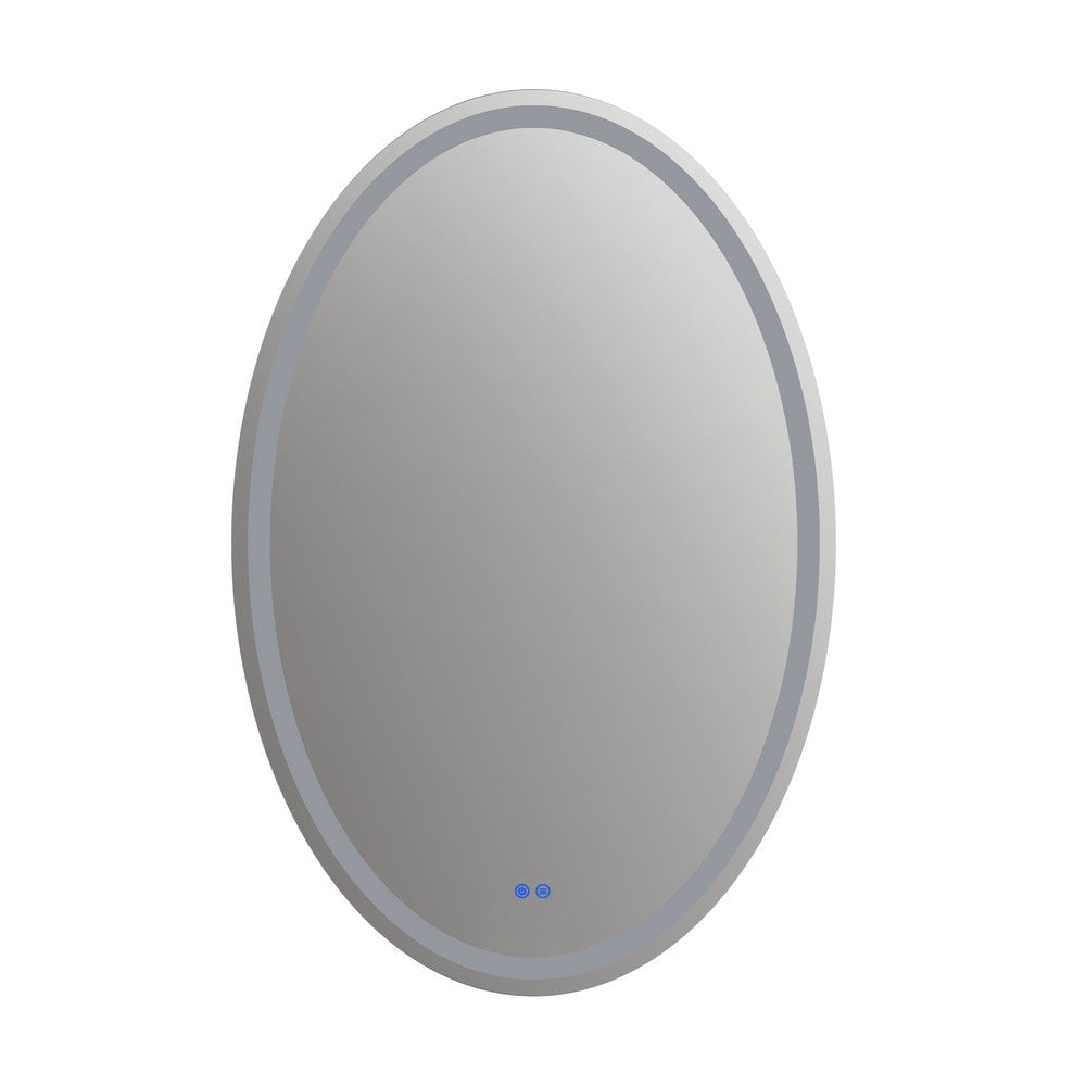 28 Inch Oval Shape Mirror with Backlit LED Strip Silver CHL-CH9M052BD42-LOV