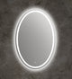 28 Inch Oval Shape Mirror with Backlit LED Strip, Silver