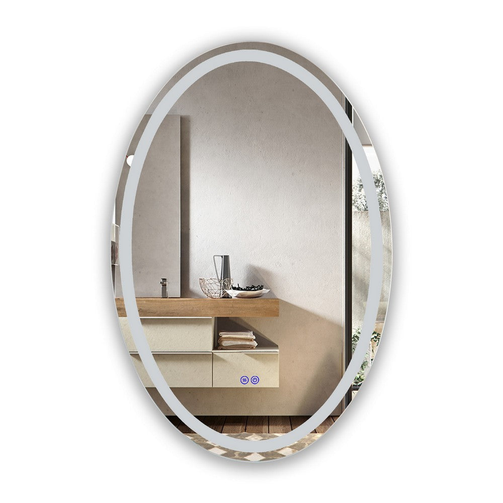 Luminosity Back Lit Oval Touchscreen Led Mirror 3 Color Temperatures 3000K-6000K 32’’ Height CHL-CH9M052BL32-VOV