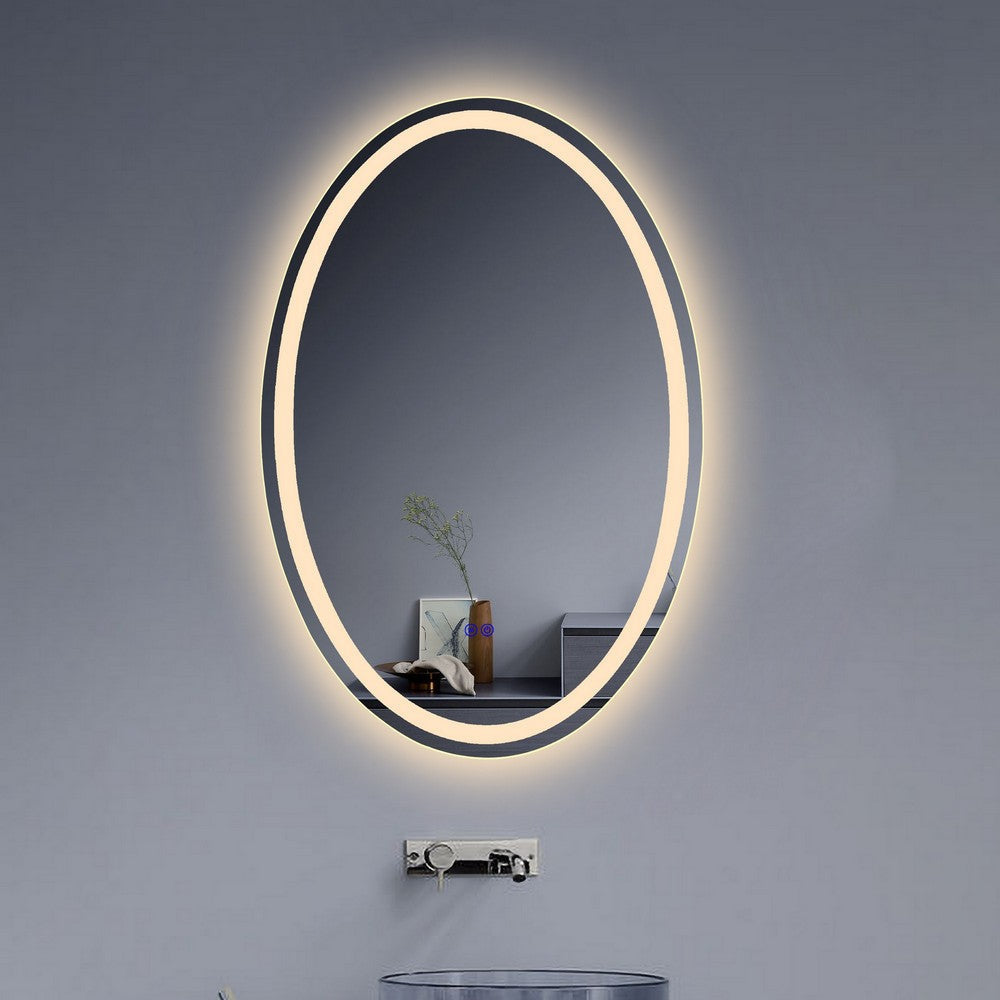 Luminosity Back Lit Oval Touchscreen Led Mirror 3 Color Temperatures 3000K-6000K 36’’ Height CHL-CH9M052BL36-VOV