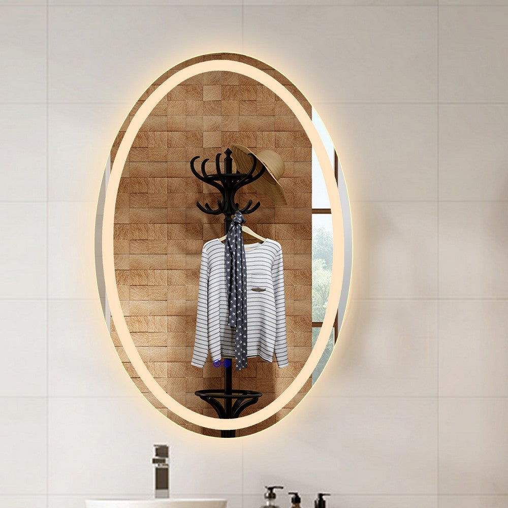 Luminosity Back Lit Oval Touchscreen Led Mirror 3 Color Temperatures 3000K-6000K 42’’ Height CHL-CH9M052BL42-VOV