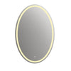24 Inch Oval Shape Mirror with Backlit LED Strip, Silver