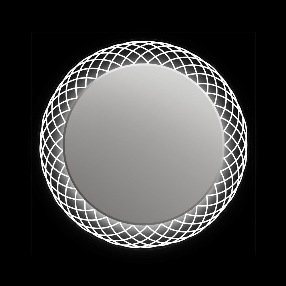 30 Inch Round Mirror with Backlit LED Strip Silver CHL-CH9M057BD30-LRD