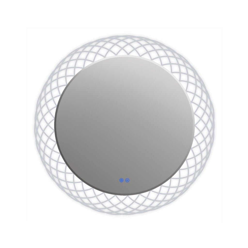 30 Inch Round Mirror with Backlit LED Strip, Silver