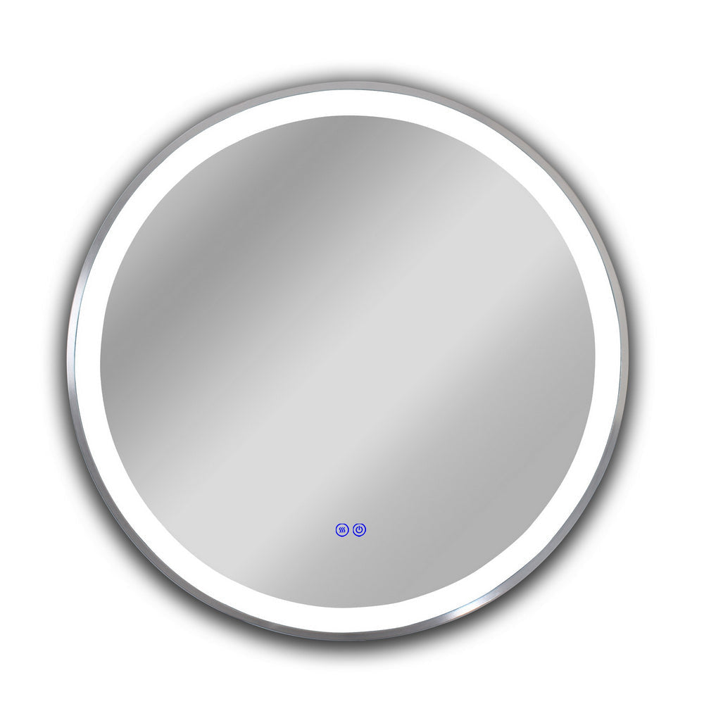 Luminosity Embedded Round Touchscreen Led Mirror 3 Color Temperatures 3000K-6000K 24" Wide