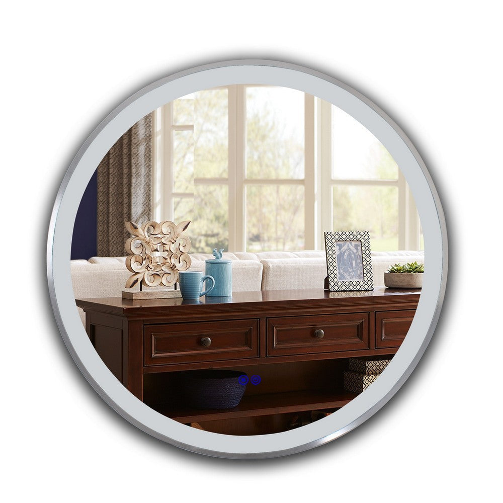 Luminosity Embedded Round Touchscreen Led Mirror 3 Color Temperatures 3000K-6000K 30’’ Wide CHL-CH9M076EB30-RND
