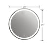 24 Inch LED Embedded Round Glass Mirror Warm White CHL-CH9M076EW24-LRD