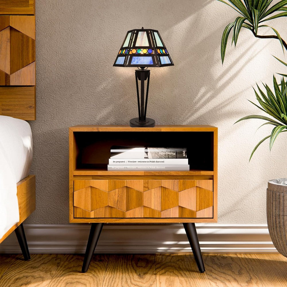 CHRT001BB14-TL1 Dark Coffee + Brush Gold Table Lamp