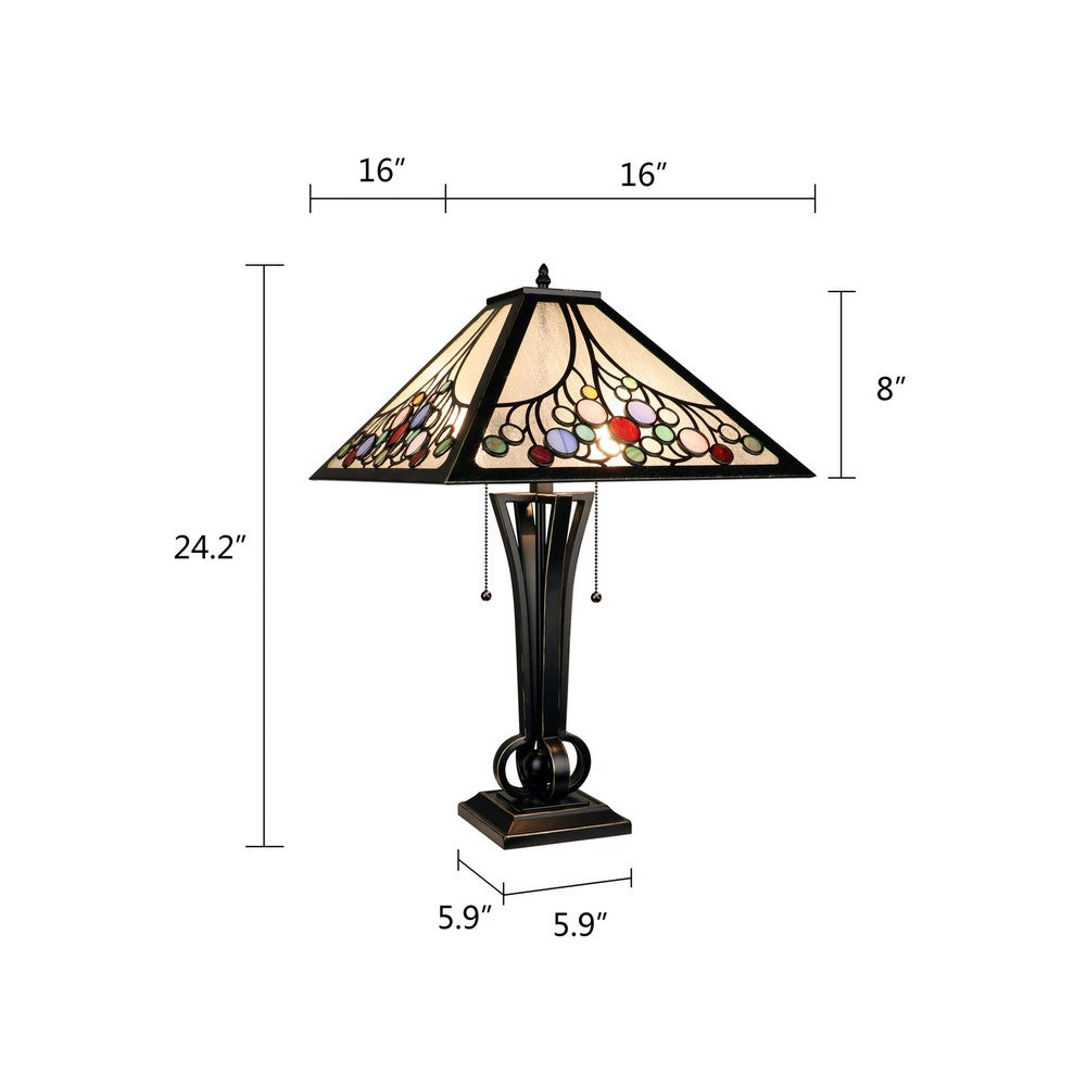 CHRT002WB16-TL2 Black + Brush Gold Table Lamp