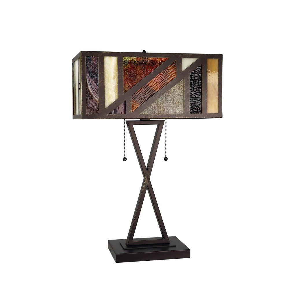 CHRT003OB16-TL2 Dark Coffee + Brush Gold Table Lamp