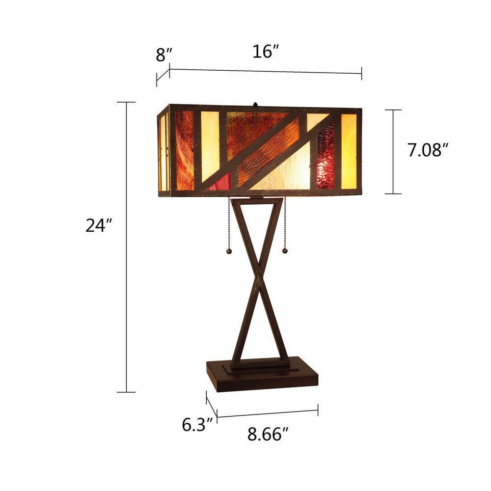 CHRT003OB16-TL2 Dark Coffee + Brush Gold Table Lamp