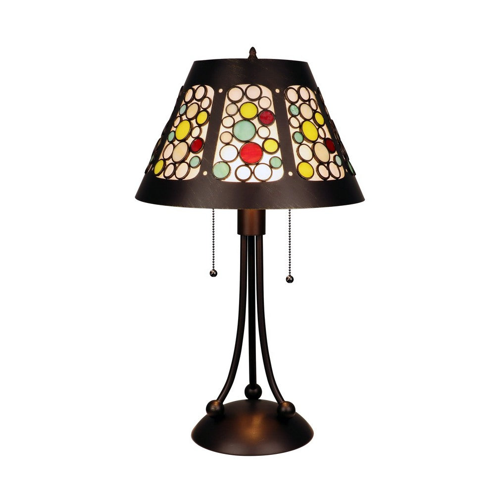 CHRT005GB14-TL2 Dark Coffee + Brush Gold Table Lamp