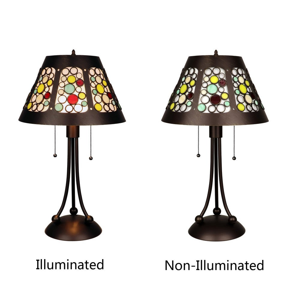 CHRT005GB14-TL2 Dark Coffee + Brush Gold Table Lamp