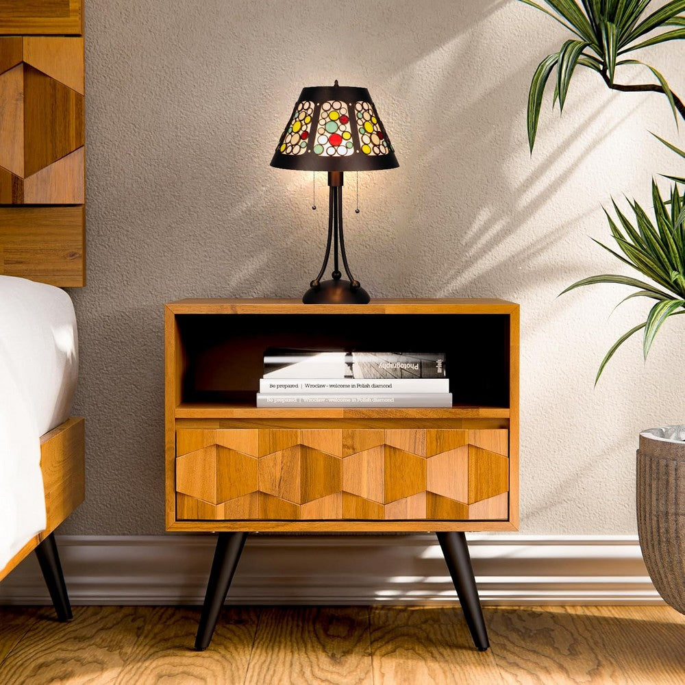 CHRT005GB14-TL2 Dark Coffee + Brush Gold Table Lamp