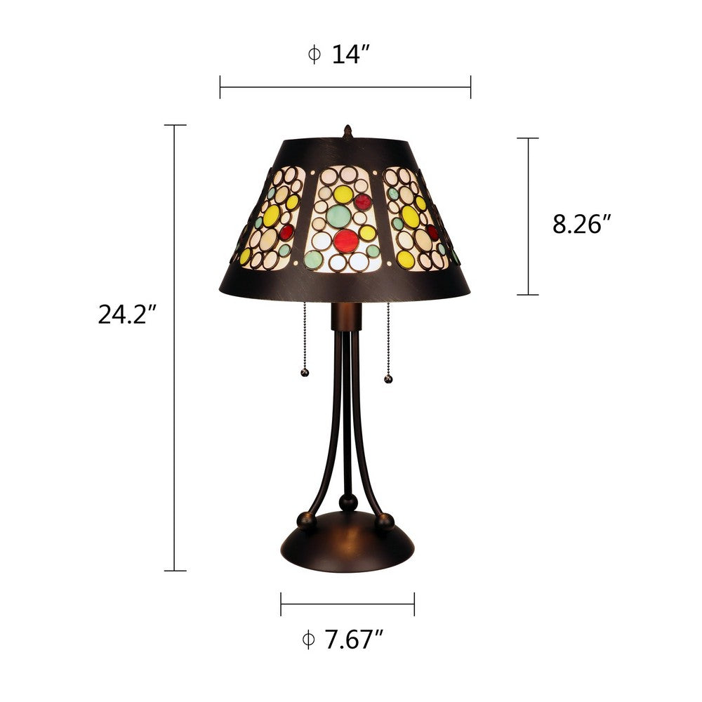 CHRT005GB14-TL2 Dark Coffee + Brush Gold Table Lamp
