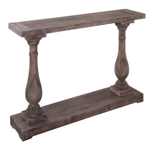 Wooden Console Table with Balustrade Legs, Brown