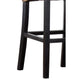Woven Rattan Barstool with Wooden Legs | Low Profile Backrest | Brown & Black