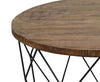 Round Wooden Coffee Table with Geometric Cutout Iron Base Black and Brown - PL11901 By Casagear Home CLH-PL11901