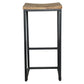 30 Inch Iron Frame Barstool with Mango Wood Saddle Seat Set of 2 Brown and Black By Casagear Home CLH-PL12903