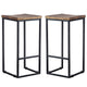 30 Inch Iron Frame Barstool with Mango Wood Saddle Seat Set of 2 Brown and Black By Casagear Home CLH-PL12903