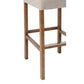 Wooden Barstool with Padded Seat Button Tufted Wing Back Set of 2 By Casagear Home CLH-PL14393