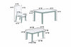 Wesley 5pc Dining Table Set | White Faux-Leather | Faux Marble | Cherry Brown